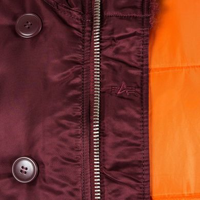 Зимняя куртка от известного американского бренда Alpha Industries Slim Fit N-3B Maroon/Orange XS