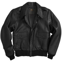 Оригинальная летная мужская куртка Alpha Industries A-2 Leather Black S
