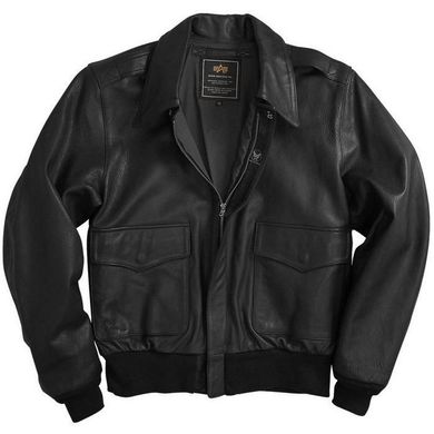 Укороченная мужская куртка Alpha Industries A-2 Leather Black M - оригинал