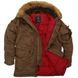 Утепленная мужская куртка Alpha Industries Slim Fit N-3B Brown/Red 4XL - американский бренд