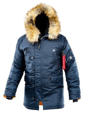 Куртка Аляска Airboss Winter parka Replica Blue/Orange 4XL известного американского бренда