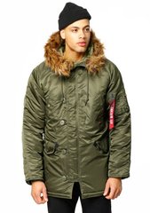 Куртка зимняя мужская Alpha Industries Slim Fit N-3B Sage/Orange 4XL - оригинал