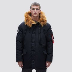 Теплая мужская куртка-парка Куртка Alpha Industries N-3B ALPINE PARKA Black 3XL
