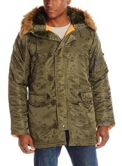 Зимняя оригинальная теплая куртка Alpha Industries Slim Fit N-3B Nightvision Camo/Orange 3XL