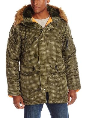 Зимняя оригинальная теплая куртка Alpha Industries Slim Fit N-3B Nightvision Camo/Orange 3XL