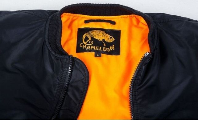 Теплая укороченная куртка бомбер Chameleon MA-1 Black S