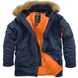 Зимняя теплая Аляска Alpha Industries Slim Fit N-3B Replica Blue/Orange XS от американского бренда