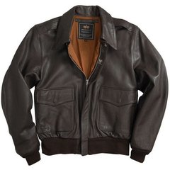 Летная мужская куртка-пилот Alpha Industries A-2 Leather Brown S - оригинал